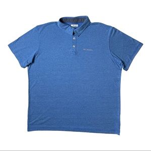 Columbia Omni-Wick Polo Shirt Short Sleeve Men’s Size XL Blue